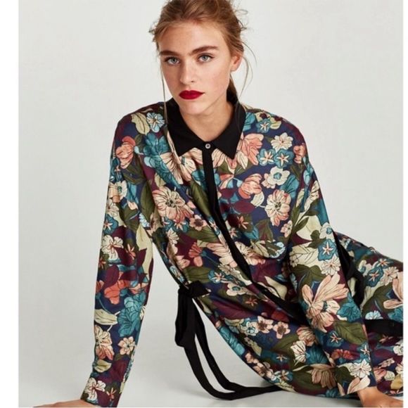 Zara Floral Tunic Dress size XS - Picture 8 of 12